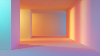 Fototapeta premium Colorful minimalistic geometric architectural abstract backdrop