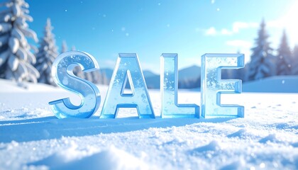 vector illustration of a ice with the word sale