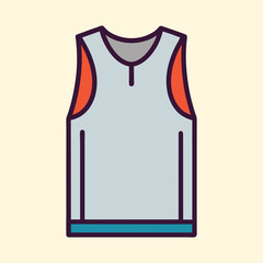 Stylized tank top for sports or casual wear with outlined design