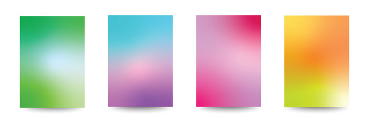 Obraz premium Abstract Coloring gradient background. Y2k aesthetic holographic gradient background. Red pink orange. blue mesh texture. Gradation poster with bright grainy texture. color vector A4 poster.