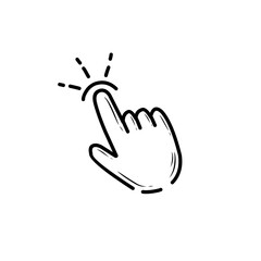 click pointer handdrawn
