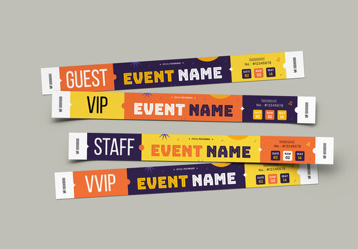 Event Wristband Ticket Pass Design Layout