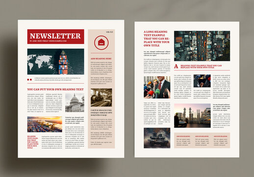 Modern Corporate Newsletter Template Layout
