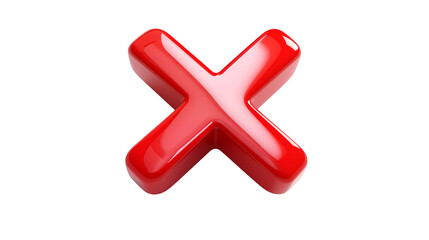 Shiny red cross symbol on black background, an icon for errors and cancellation.