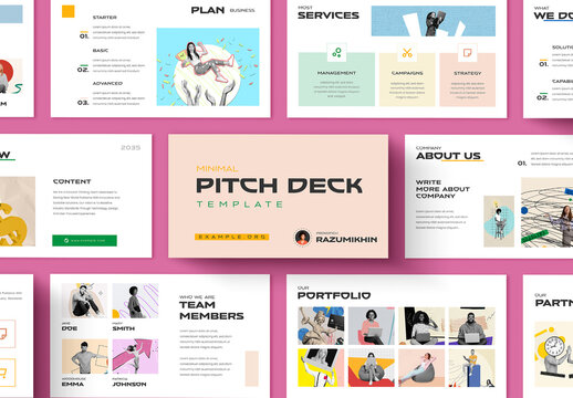 Modern Startup Pitch Deck Presentation Template Design