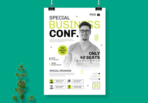 Professional Business Conference Poster Design Template