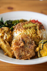 Nasi Padang with Rendang Sauce, Indonesia, captured on June 29, 2025. Traditional Minang rice dish...