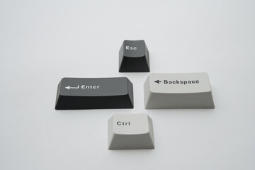 Keyboard keys photographic composition minimalist graphic for tech UI UX design computing blog and...