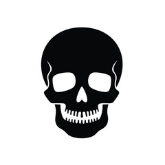Black skull icon simple graphic design element
