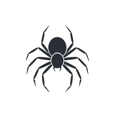 Black spider silhouette arachnid insect halloween design
