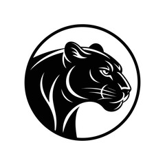 Black Panther Head Logo – Tribal Wild Cat Vector Design for Tattoo, Sports Emblem, and Branding

