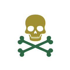 Skull and crossbones danger warning symbol icon