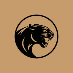 Roaring Panther Head Logo – Aggressive Wild Cat Vector Design for Tattoo, Sports Branding, and Mascot Identity

