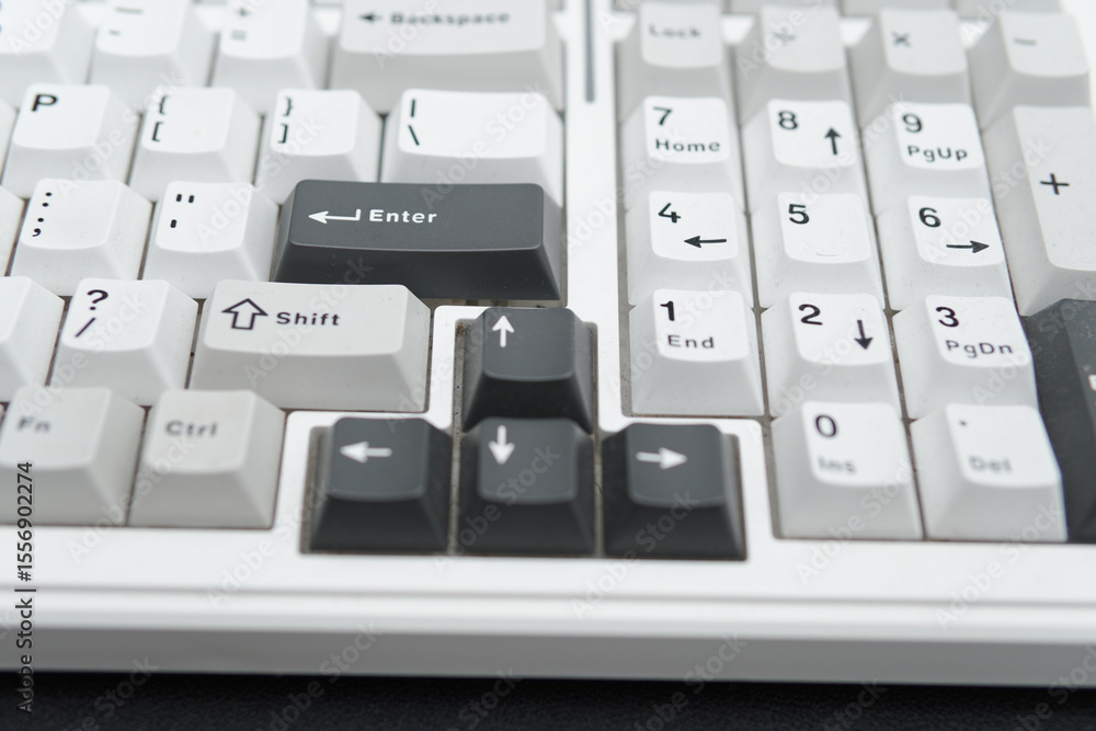 Fototapete Detailed photograph of computer keyboard keys office hardware for tech blog headers photographic detail website graphics or business presentations minimalist tech aesthetic