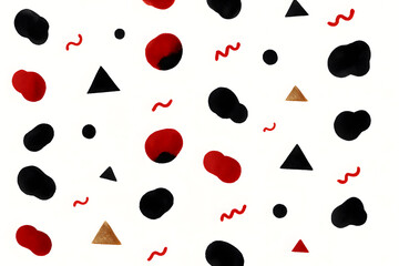 赤と黒の抽象パターン – シンプルで華やかな幾何学デザイン








