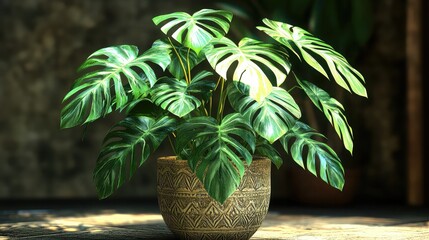 Potted Plant in Pot with Lush Green Leaves, Indoor Garden, and Home Decor Ã¢Â?Â" Perfect for Interior Design, Home Office Projects, and Gardening Campaigns