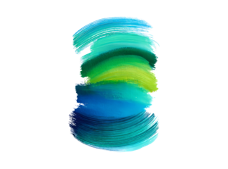 Abstract green blue teal paint strokes texture background, Isolated On Transparent Background, Cut Out