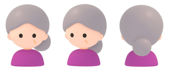 上半身 おばあさんアイコン