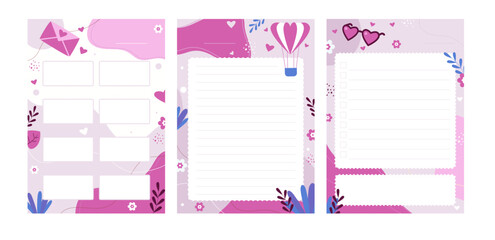 Printable Cute Pink Aesthetic Planner Templates Notes, To-Do Lists & More