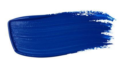 Dark navy blue paint brush stroke isolated on white or transparent png