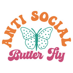 anti social butter fly SVG Art & Illustration