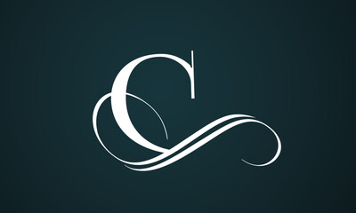 Letter c logo design with a blue background. Modern trendy initial luxury c letter logo design. Royal premium letter c logo design vector template.