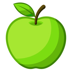 Simple vector illustration of a green apple on a clean white background minimalistic design
