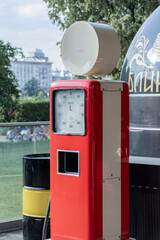 Fototapeta premium white red old gas pump