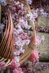 Pink floral decorations