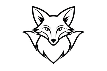 Fox portrait features bold black outlines creating a stylized wild animal head