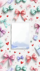 Vintage wedding photo frame album design with pink flower border decoration