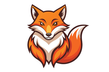 Obraz premium Cute fox with orange and white fur confidently stares ahead on a white background
