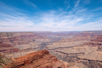 Rugged terrain of the Grand Canyon carved by the Colorado River
