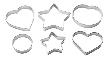 Simple Cookie Cutters Star Heart Circle transparent background