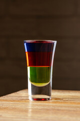 cocktail traffic light in a bar