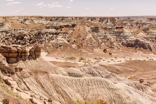 Petrified forest national park showing colorful rock formations