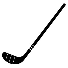 Hockey Stick Icon Vector - Generative AI Linocut Silhouette Design
