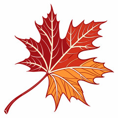 Fototapeta premium Maple Leaf Icon Vector - Generative AI Silhouette & Linocut Design