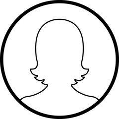 user profile, person icon in line isolated in transparent background