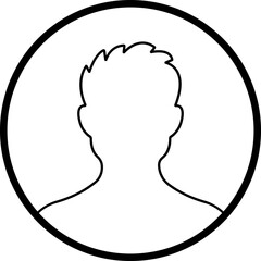 user profile, person icon in line isolated in transparent background