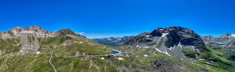 Nufenen Pass, Schweiz, Luftaufnahme, Juni 2025