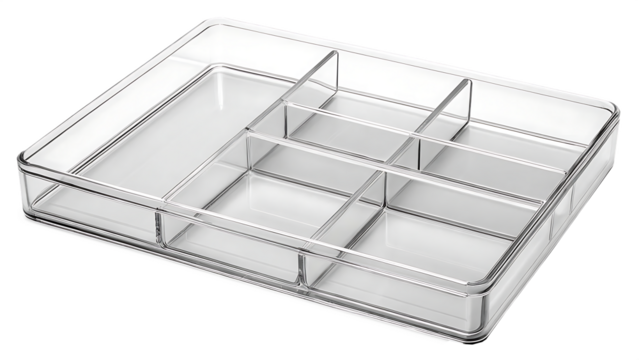 Empty Multi Compartment Desk Organizer Tray transparent background - Powered by Adobe