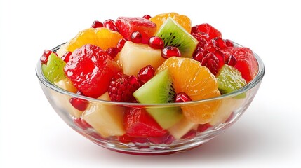 Refreshing Fruit Salad Delightful Mix of Kiwi Pomegranate Orange Raspberry and Melon Healthy Eating