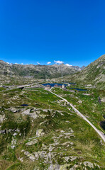Gotthard Passhöhe, Schweiz, Luftaufnahme, Juni 2025