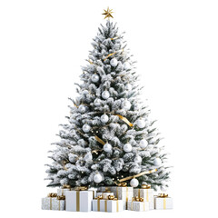 christmas tree isolated on transparent background 