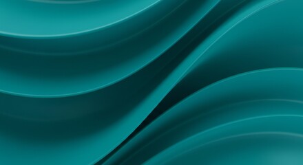 Obraz premium Abstract teal waves convey fluidity and depth; smooth transitions create a dynamic composition.