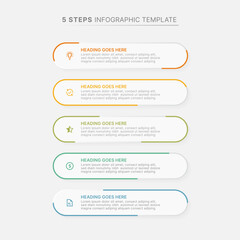 Business Infographic Design Template with 5 List Items Data Points