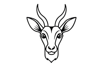 Minimalist oryx head illustration presents its regal form against a clean white backdrop