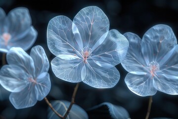 Sleek Transparent Flower Petals with Delicate and Elegant Visual Texture