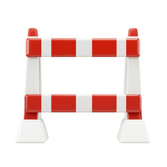 construction road red  barrier isolated on transparent background 